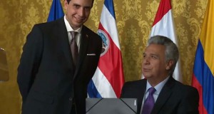 Lenín Moreno recibio las credenciales del embajador del Gobierno Interino de Venezuela