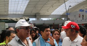 Jorge Yunda en la terminal de Quitumbe